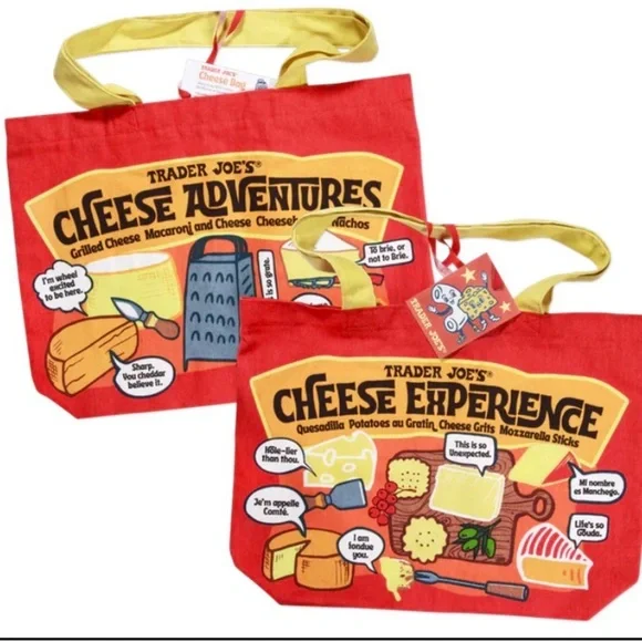 Trader Joe's Red Cheese Adventures Tote Bag - Picture 1 of 1